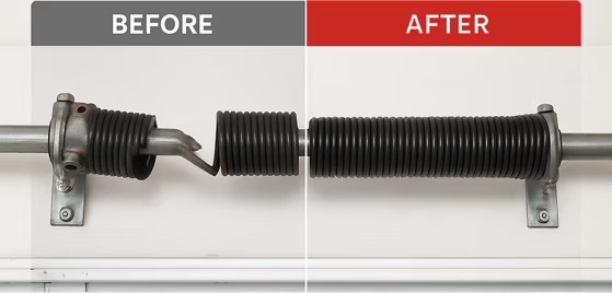 Spring repair before and after